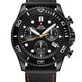 Swiss Military by Chrono Swiss Military by Chrono XL Chronograph SM34101.08  SM34101.08 кварцевые мужские часы черный циферблат, браслет каучук — вид спереди